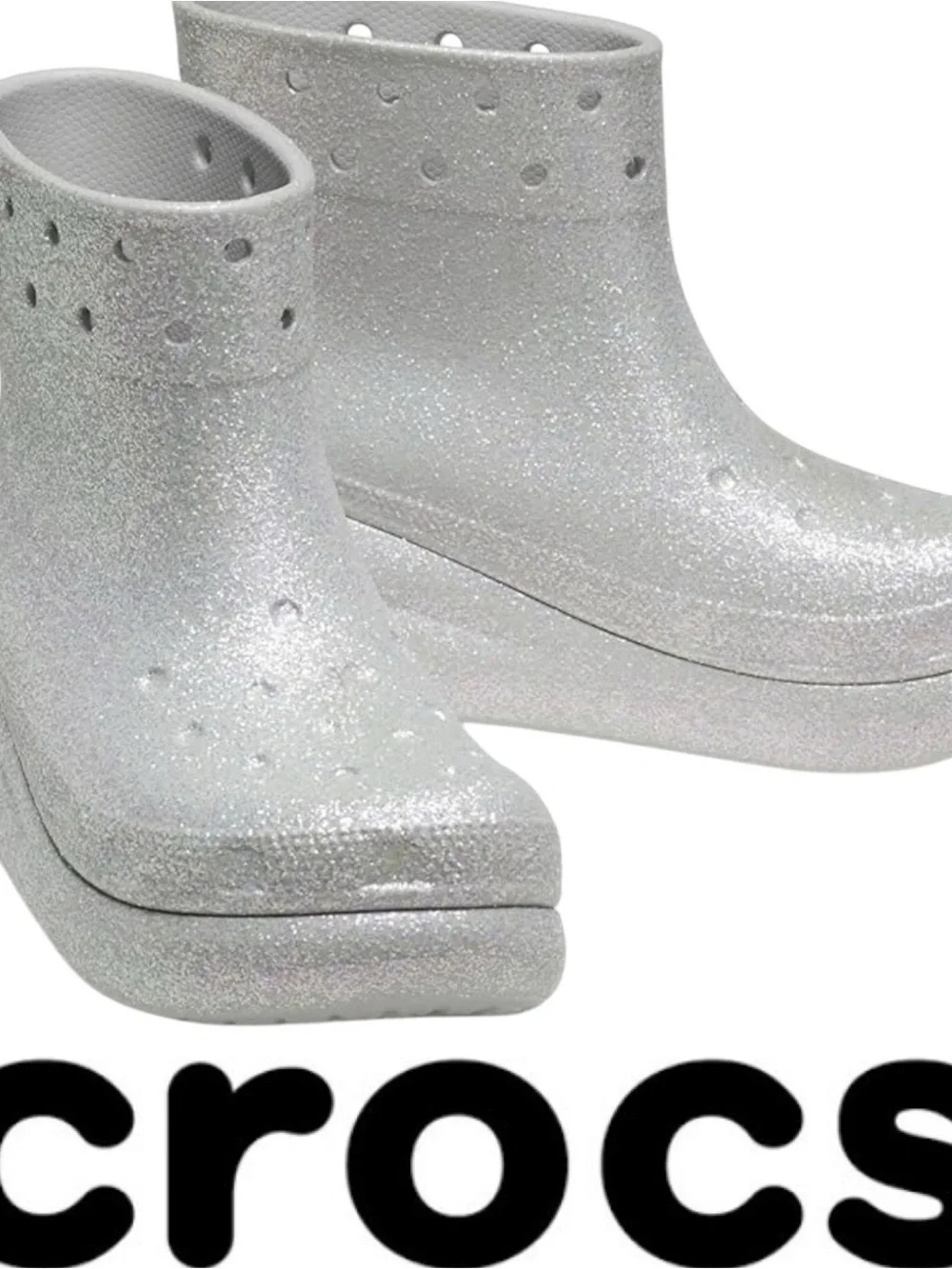NEW Crocs Unisex Crush Glitter Boots in Atmosphere Colorway W7, M5